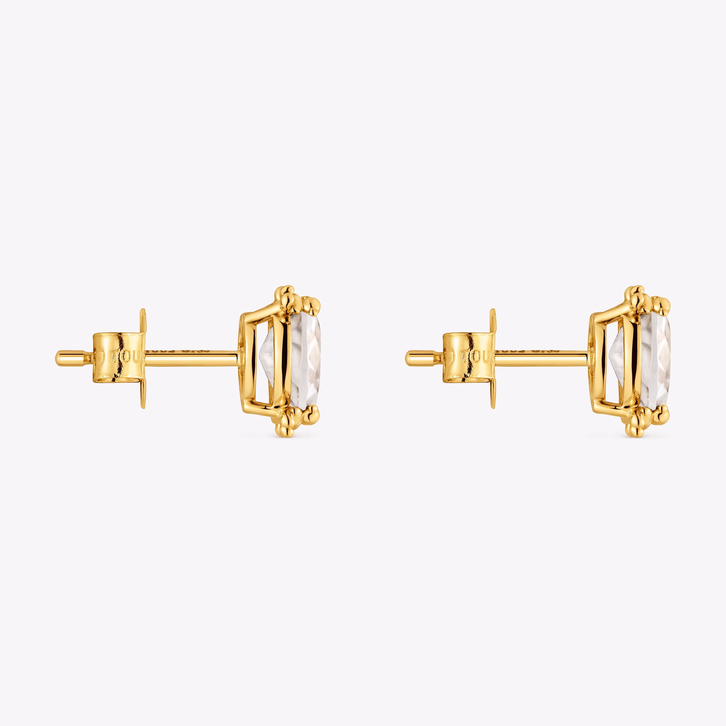 Pendientes de oro y cuarzo cristal de roca Color Pills
