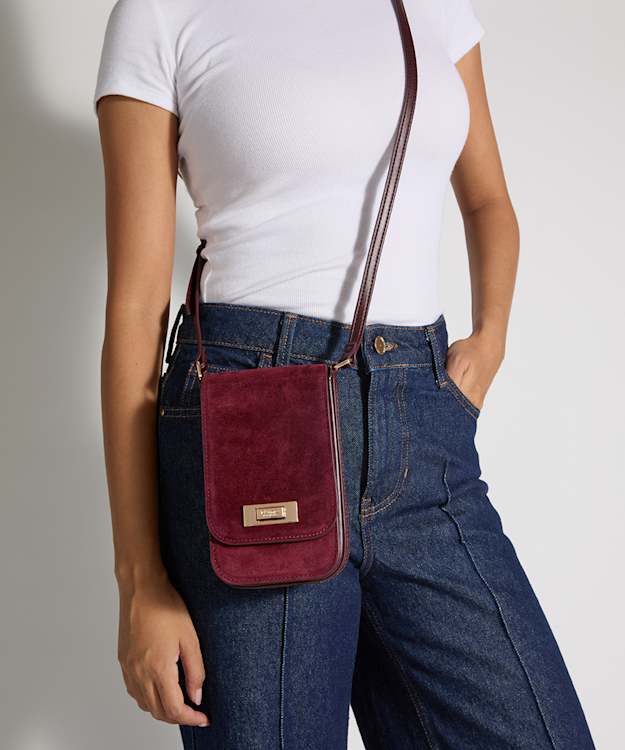 Dinkydiscreet Burgundy - Suede Cross-Body Bag