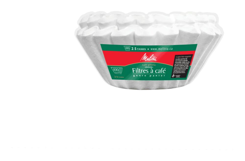 Melitta Small Basket Coffee Filters, 2-5 Cups, White, 100-pk
