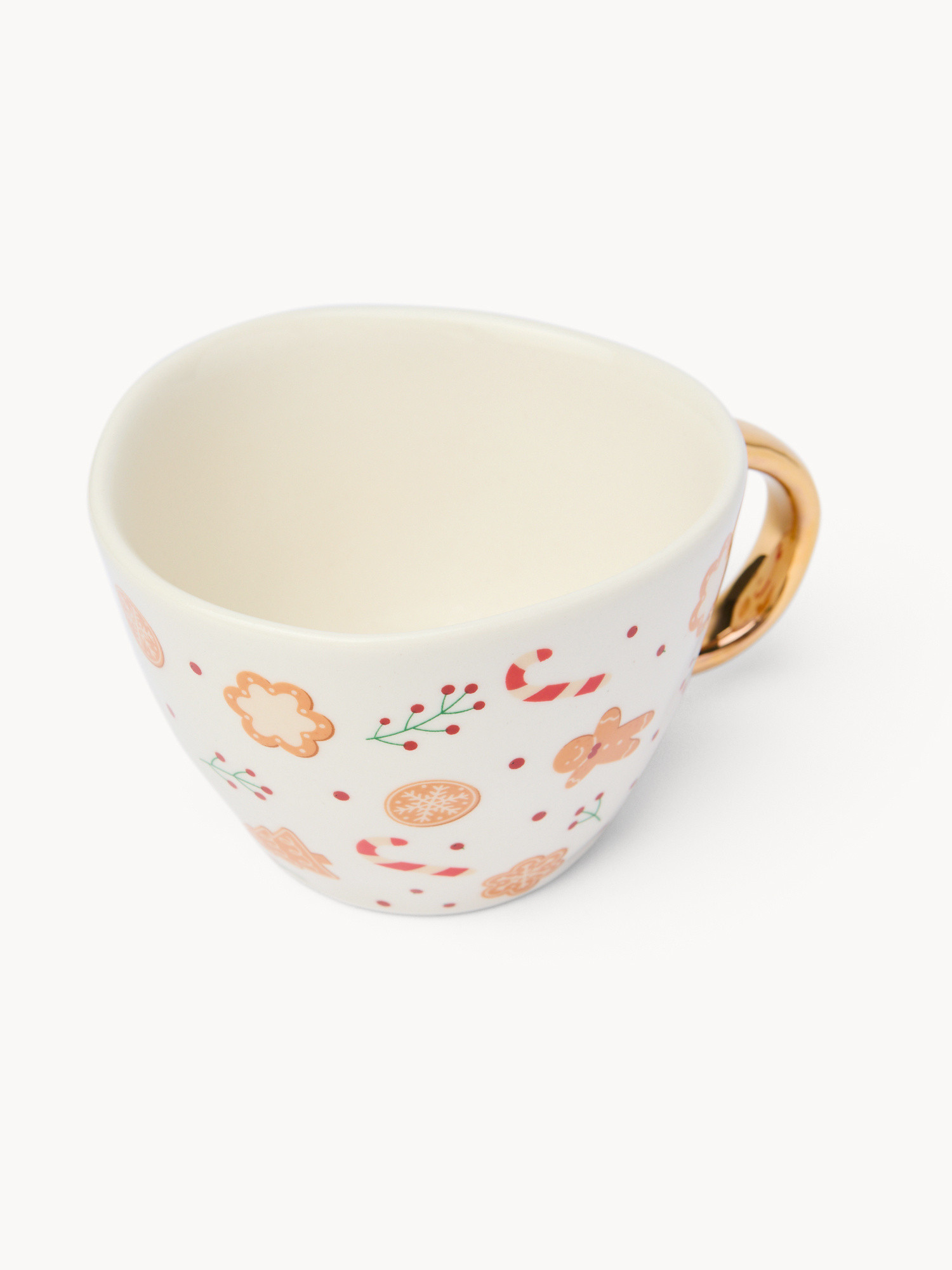Tazza colazione in stoneware motivo gingerbread