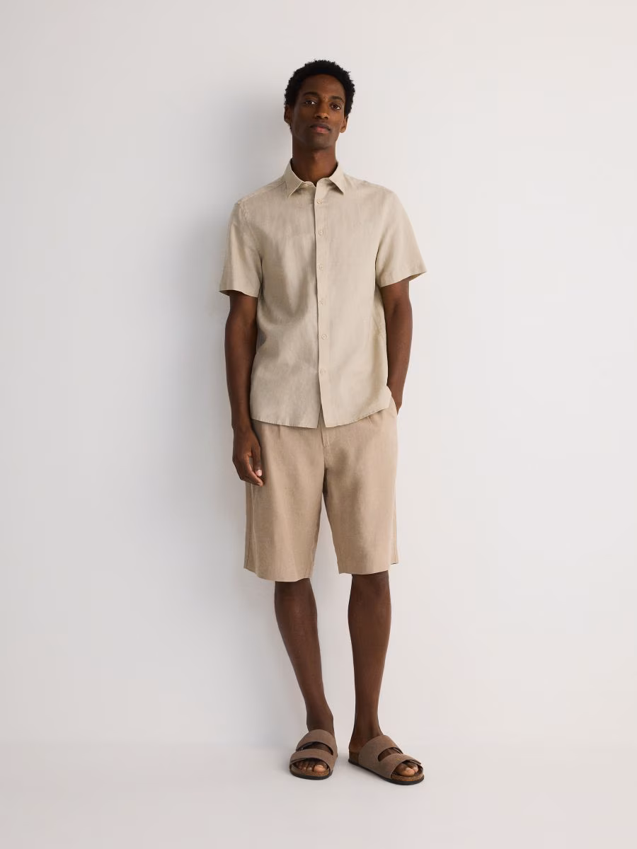 Regular Fit Shirt With Linen Blend
