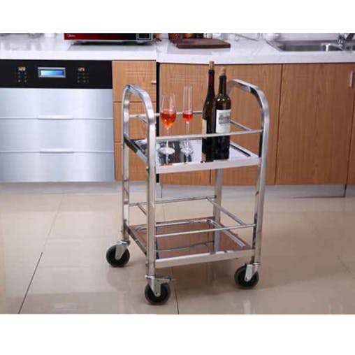SOGA Stainless Steel Drink Wine Food Trolley Commercial Kitchen