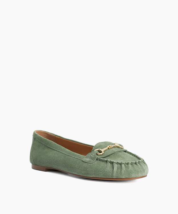 Guno Green - Suede Ruched Toe Loafers
