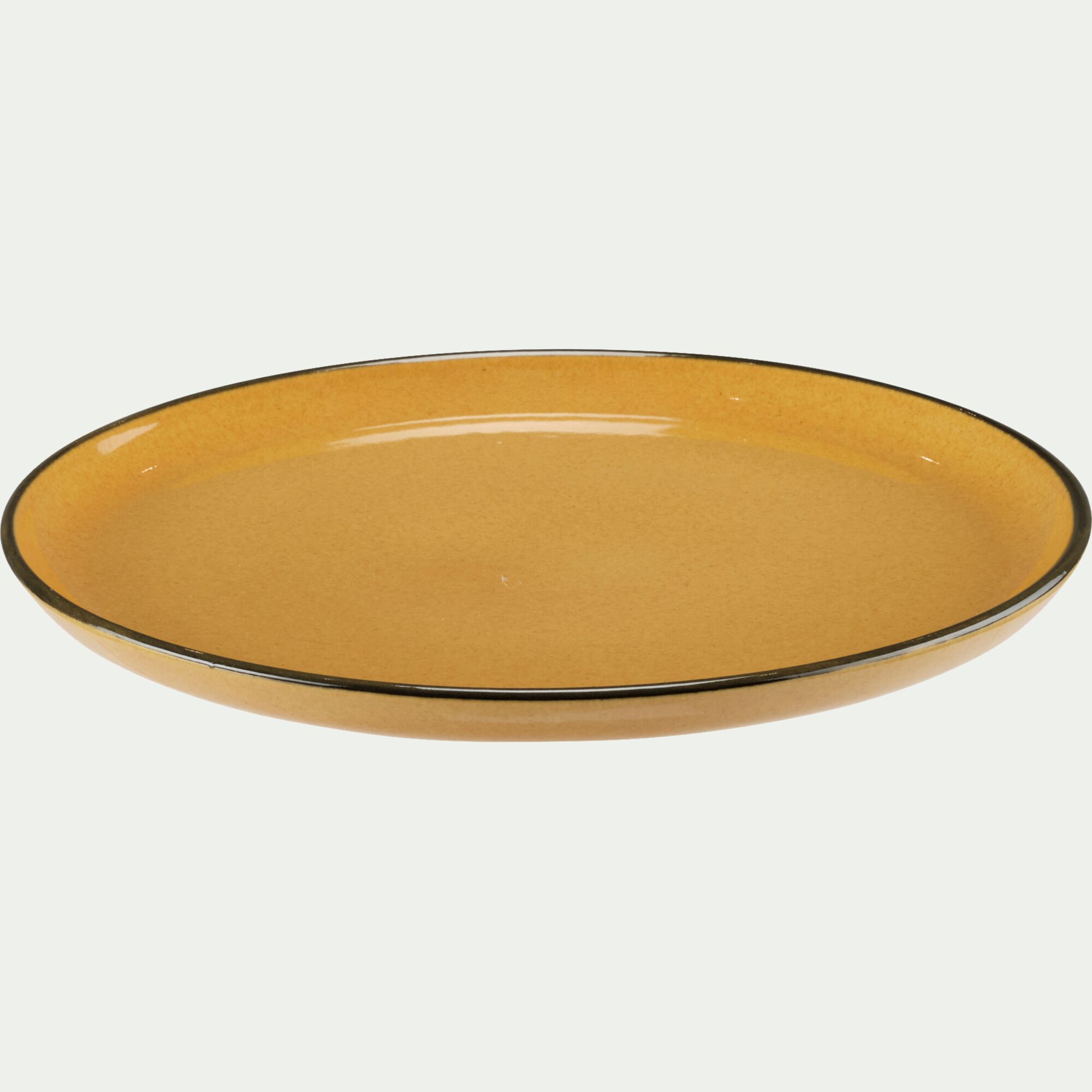 OLIVA - Assiette à dessert en grès D22,2cm - jaune