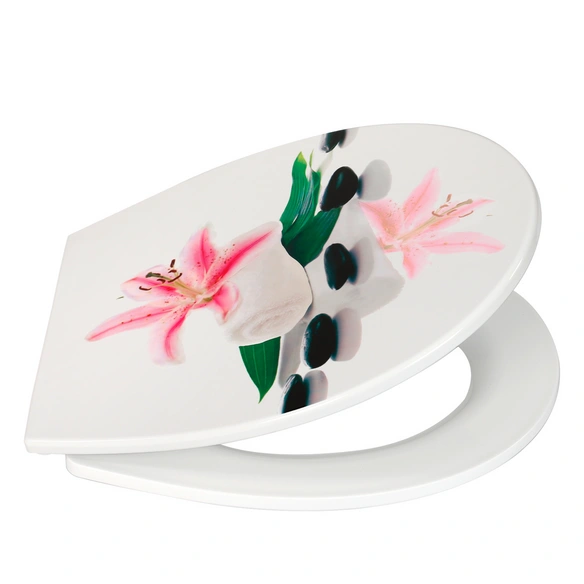 WC-Sitz »Loki Flower«, Soft-Close, Thermoplast, weiß