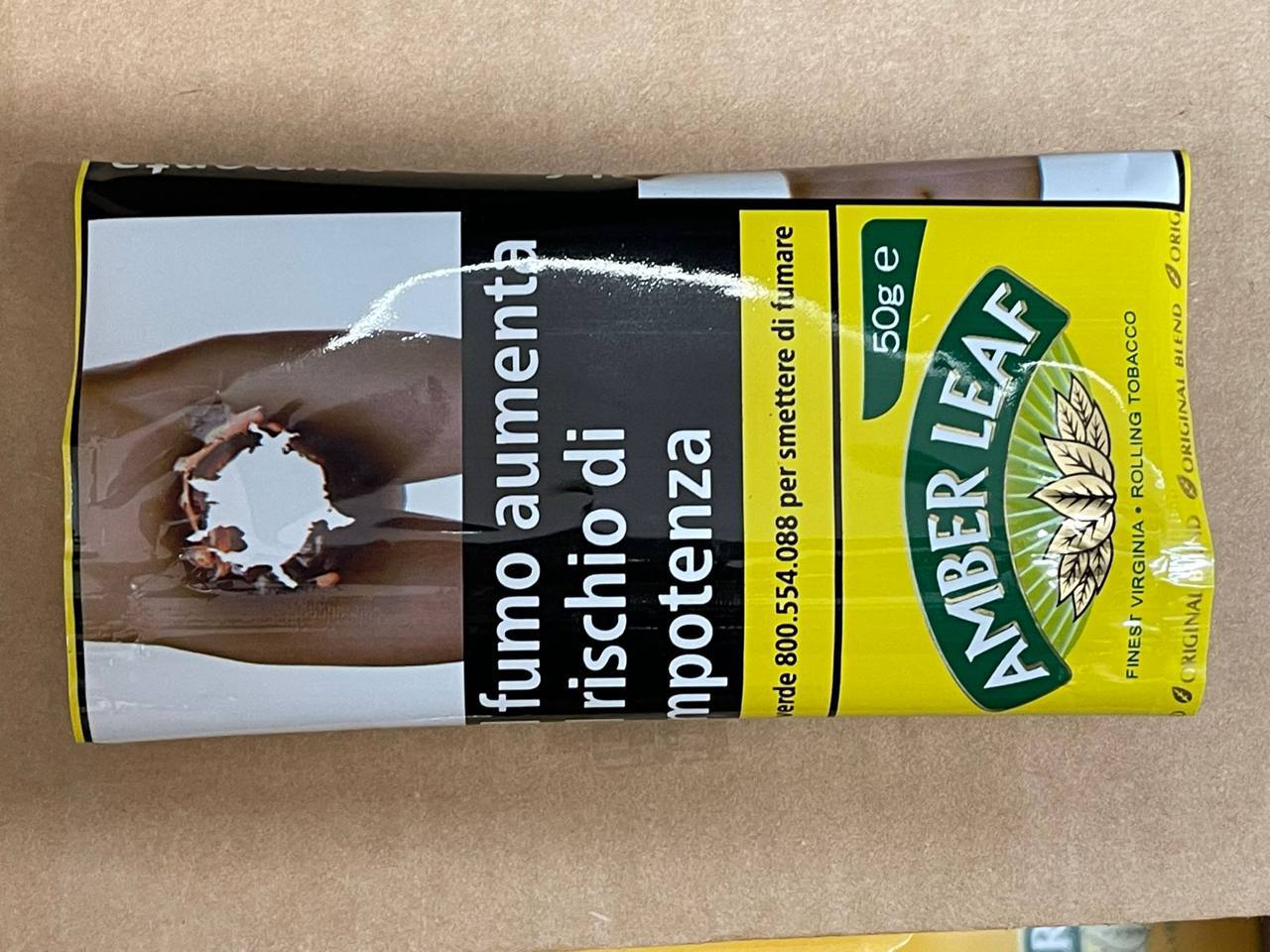 (New Arrive)Amber Leaf Hand Rolling Tobacco (Original) 50Gx5 Packs