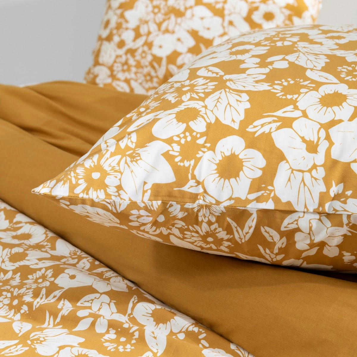 MOLLY - Parure de lit 2 personnes coton  imprimé miel 240x220cm