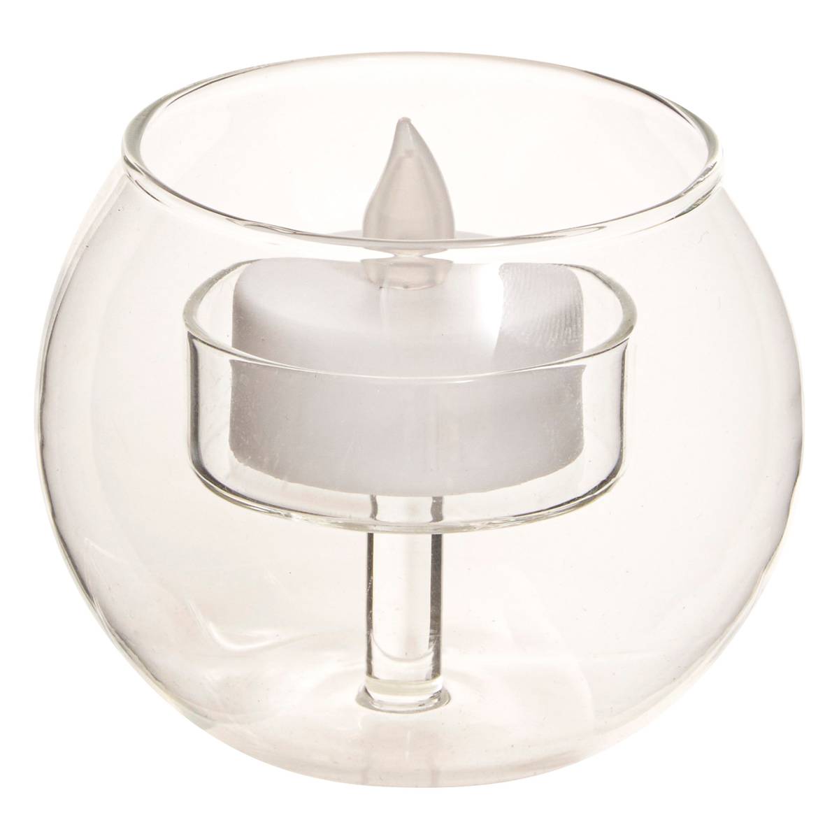LED Candle "Bola" Transparent, 8x7.5 cm