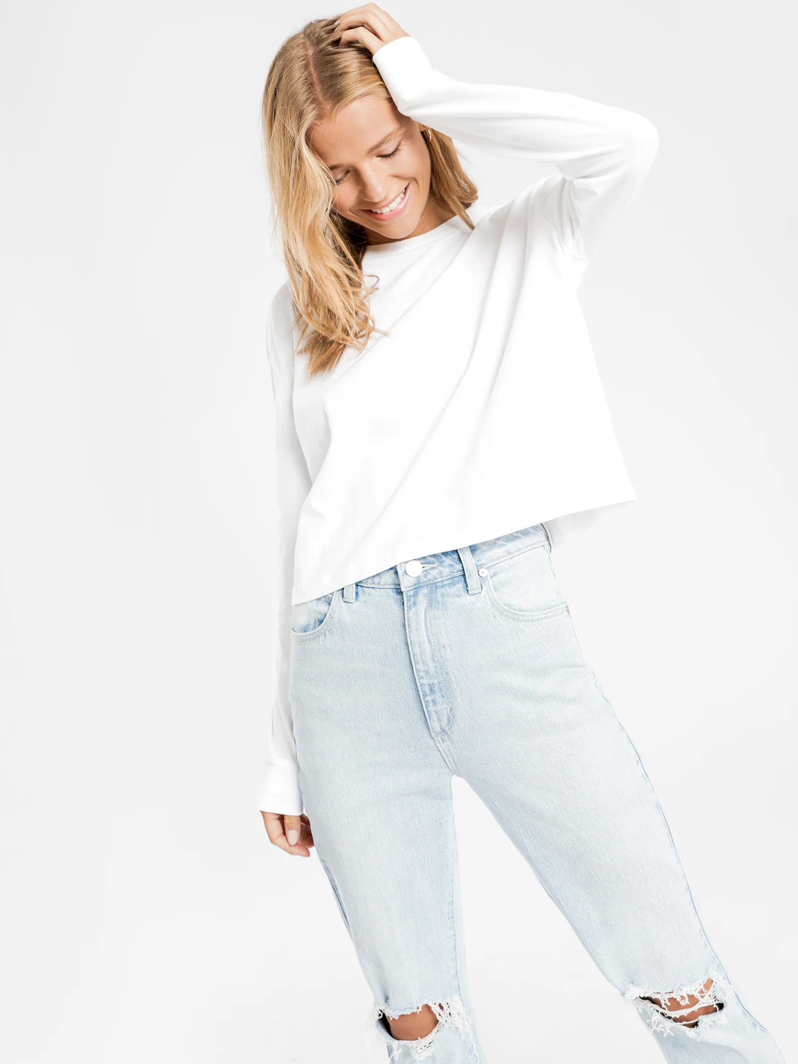 Xavier Crop Long Sleeve BF T-Shirt