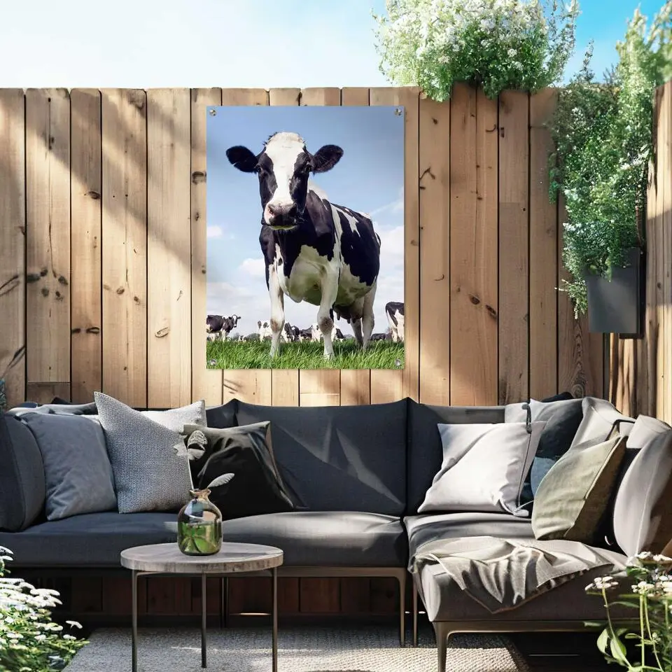 Tuinposter Dutch Cow - 80 x 60 - Groen