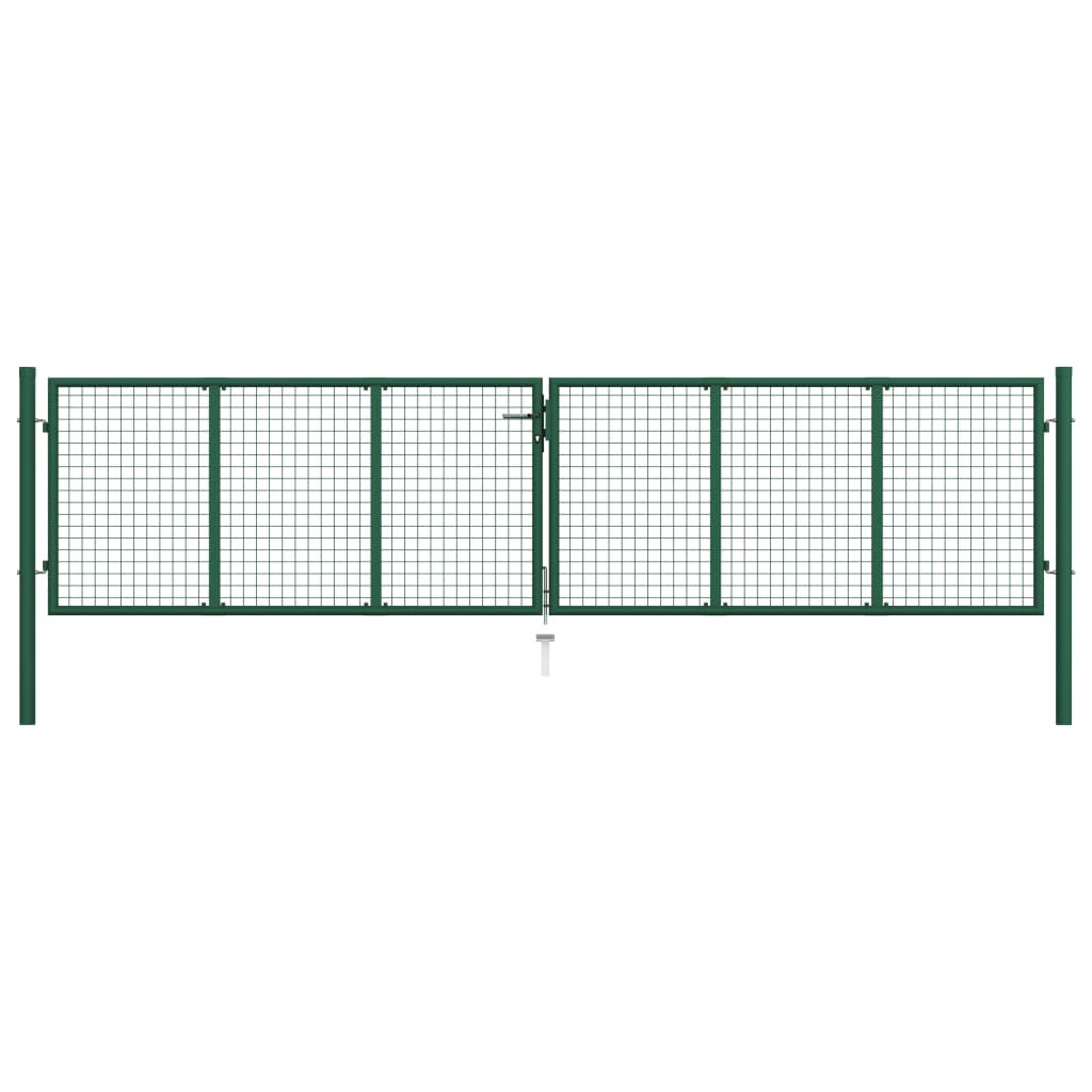 Furtka ogrodowa Zielony 390 x 75 cm Stal vidaXL