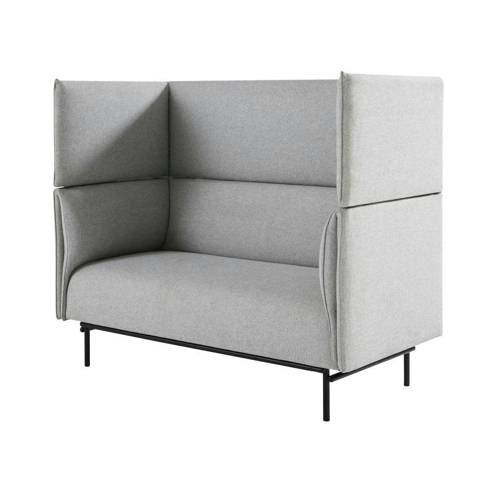 Bacco BUSINESS - Canapé professionnel 2 places dossier haut gris