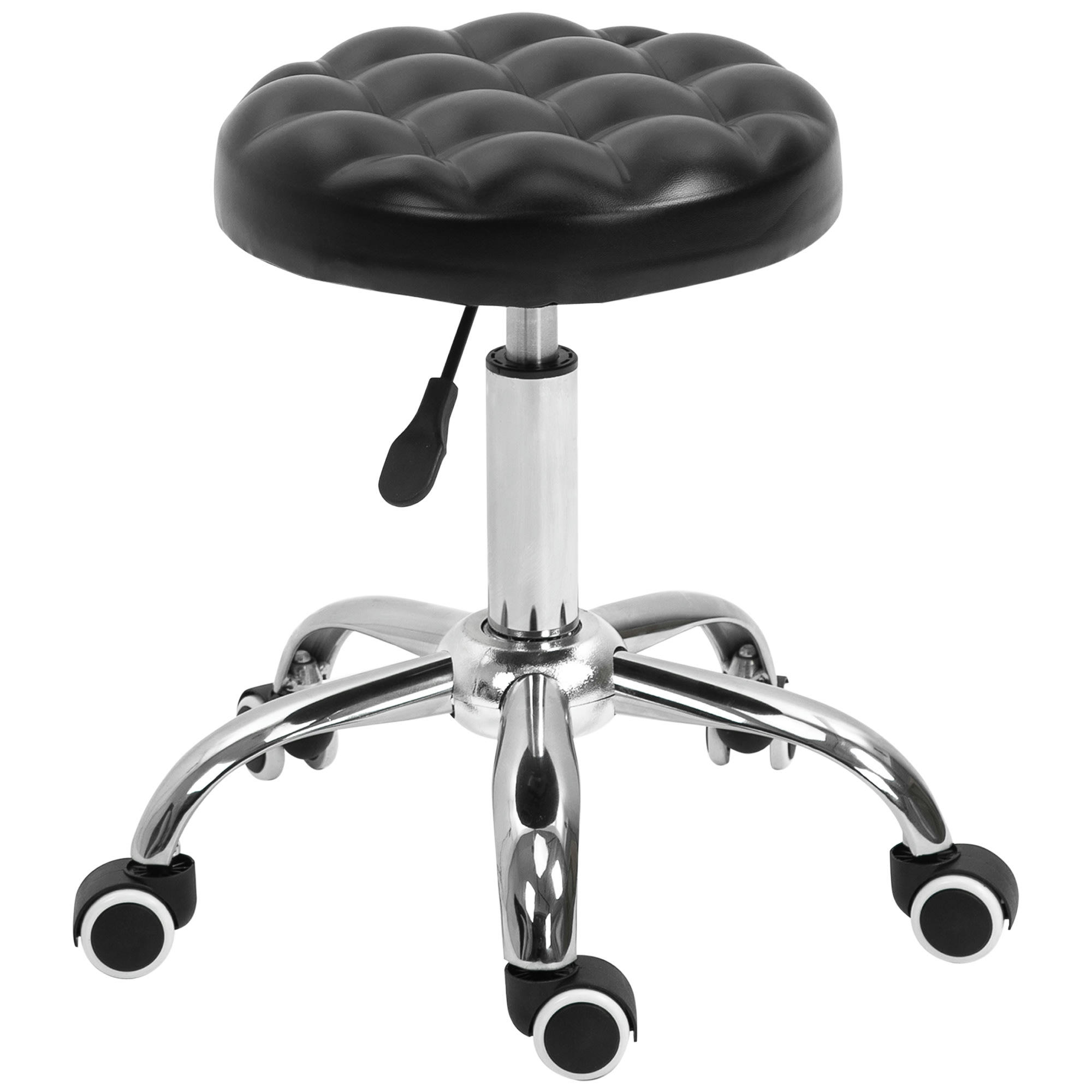 - Tabouret massage réglable pivotant assise synthétique capitonnée noir