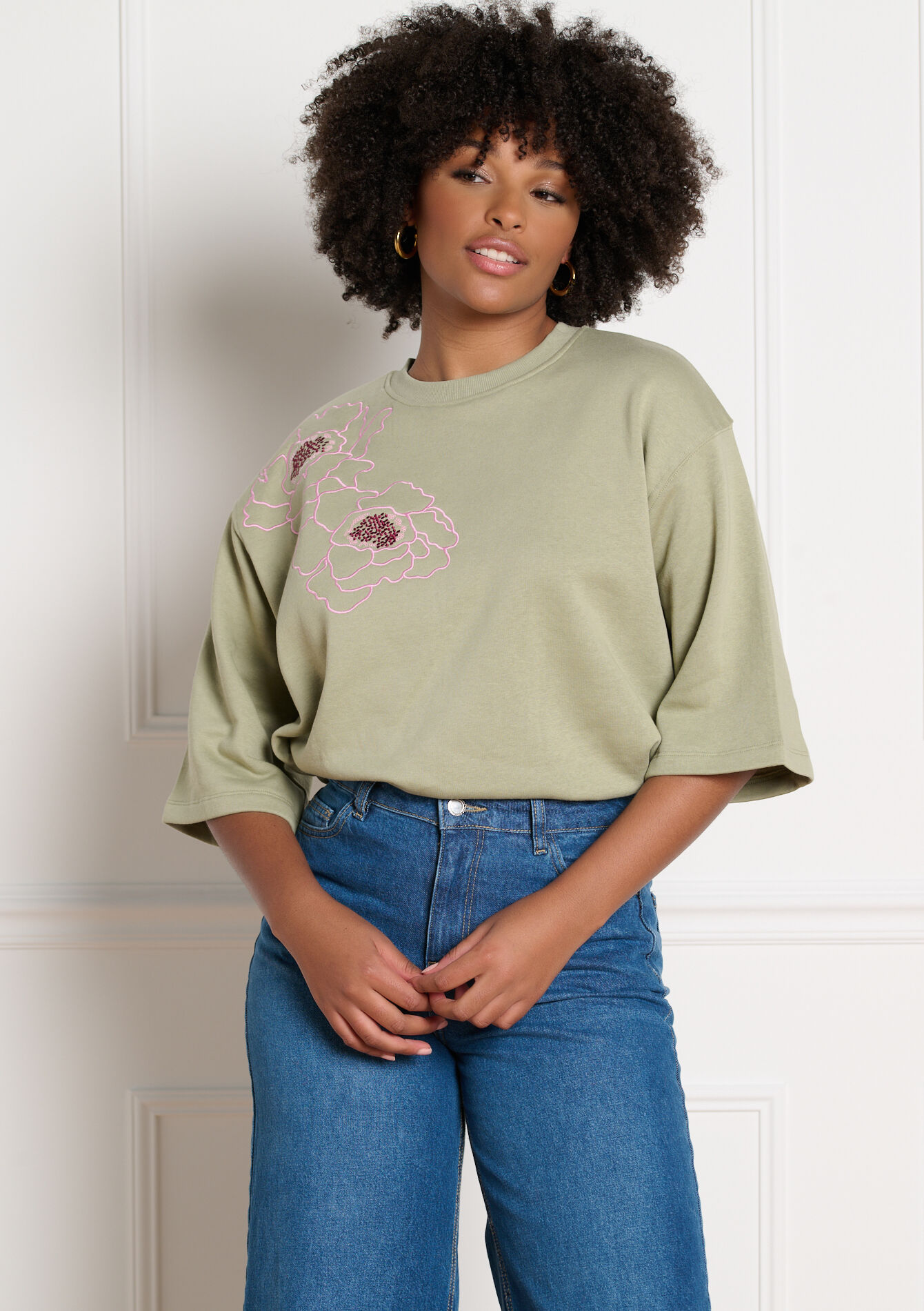 Sweatshirt met bloemenprint
