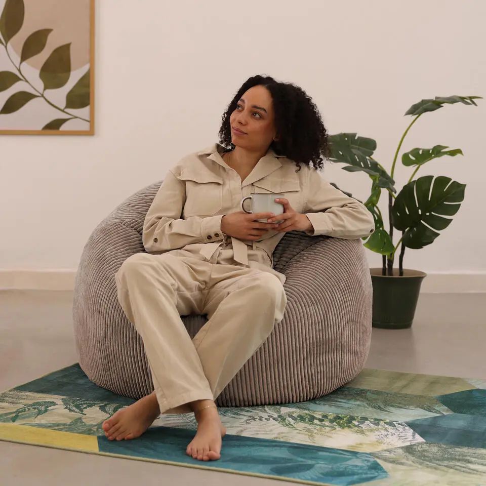 Set van 2 icon Zitzak Kingston - Corduroy Zitzak Volwassenen - Mokka