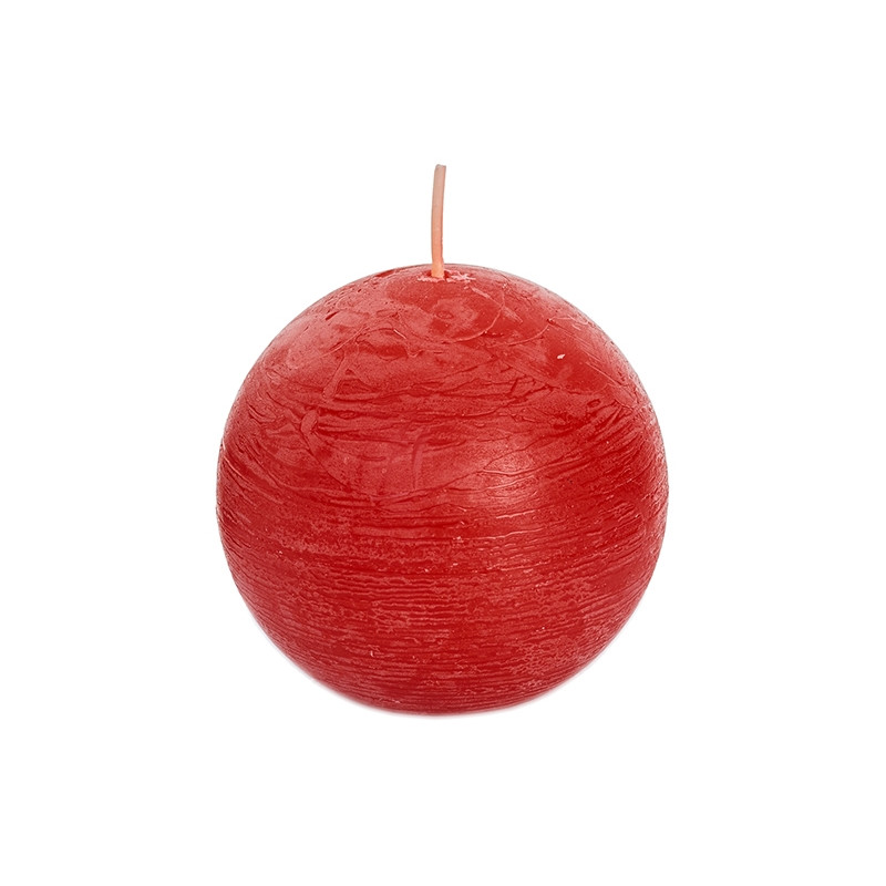 Bougie rustique Boule rouge Ø 8 cm