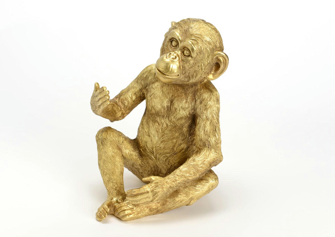 GOLD - Porte bouteille singe doré L23cm x L21cm x H28cm