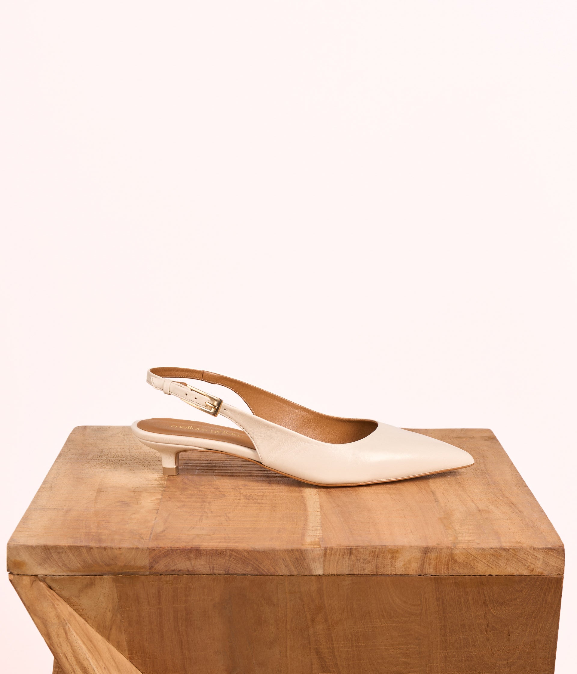 Slingbacks en cuir blanc Allium