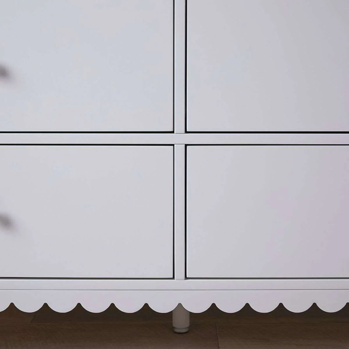 Maisie Scalloped Six Drawer - White