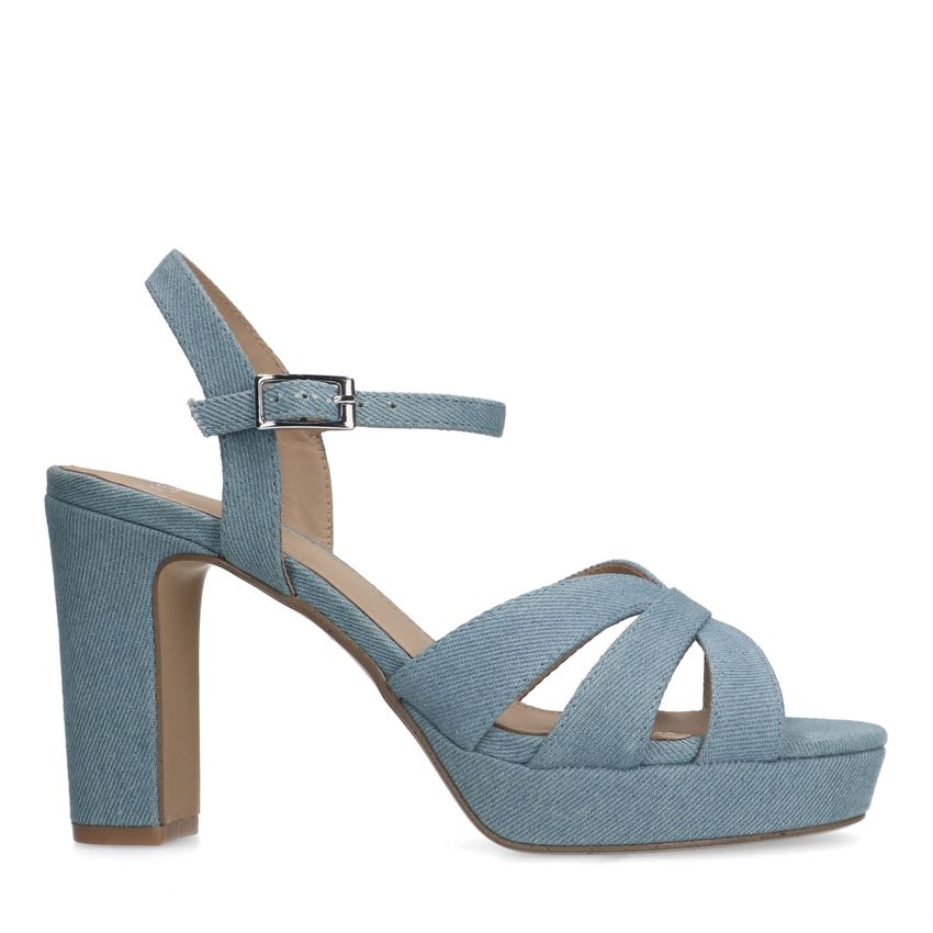 Manfield Denim sandalen met hak