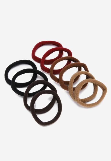 Womens 10pk Brown Elastic Hair Ties