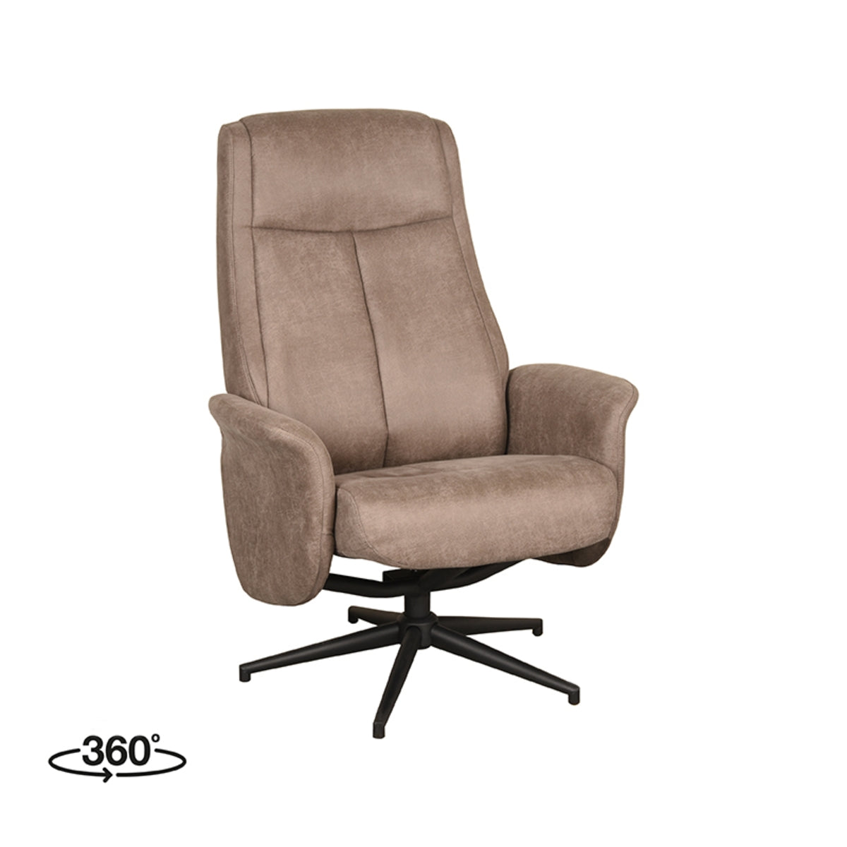 LABEL51 Relaxfauteuil Bergen - Taupe - Draaibaar