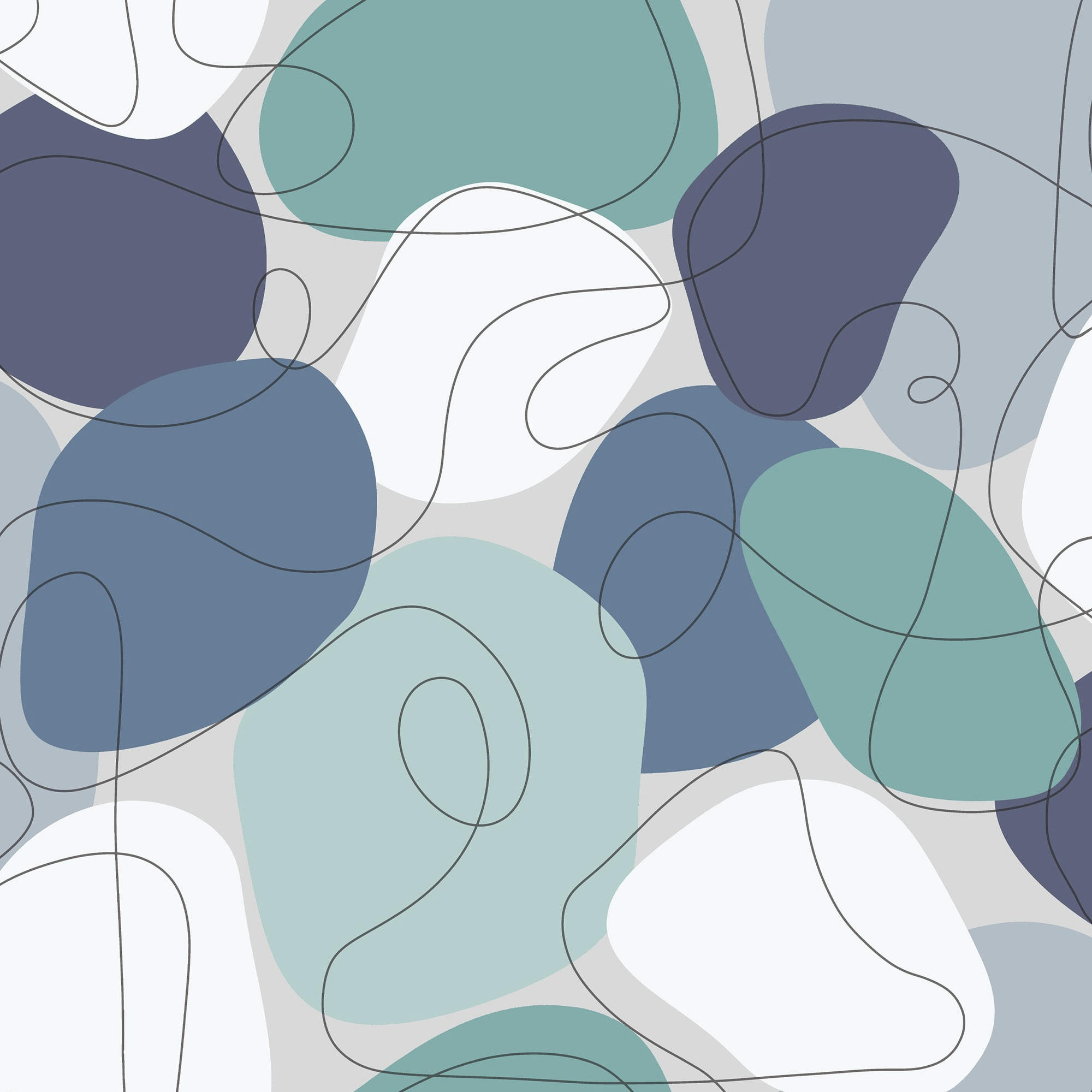 - papier peint mood the blues bleu gris vert 1005x52cm