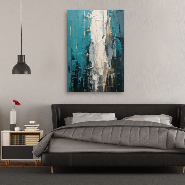 Feeby Obraz do salonu, Abstrakcja Turkusowa 40x60