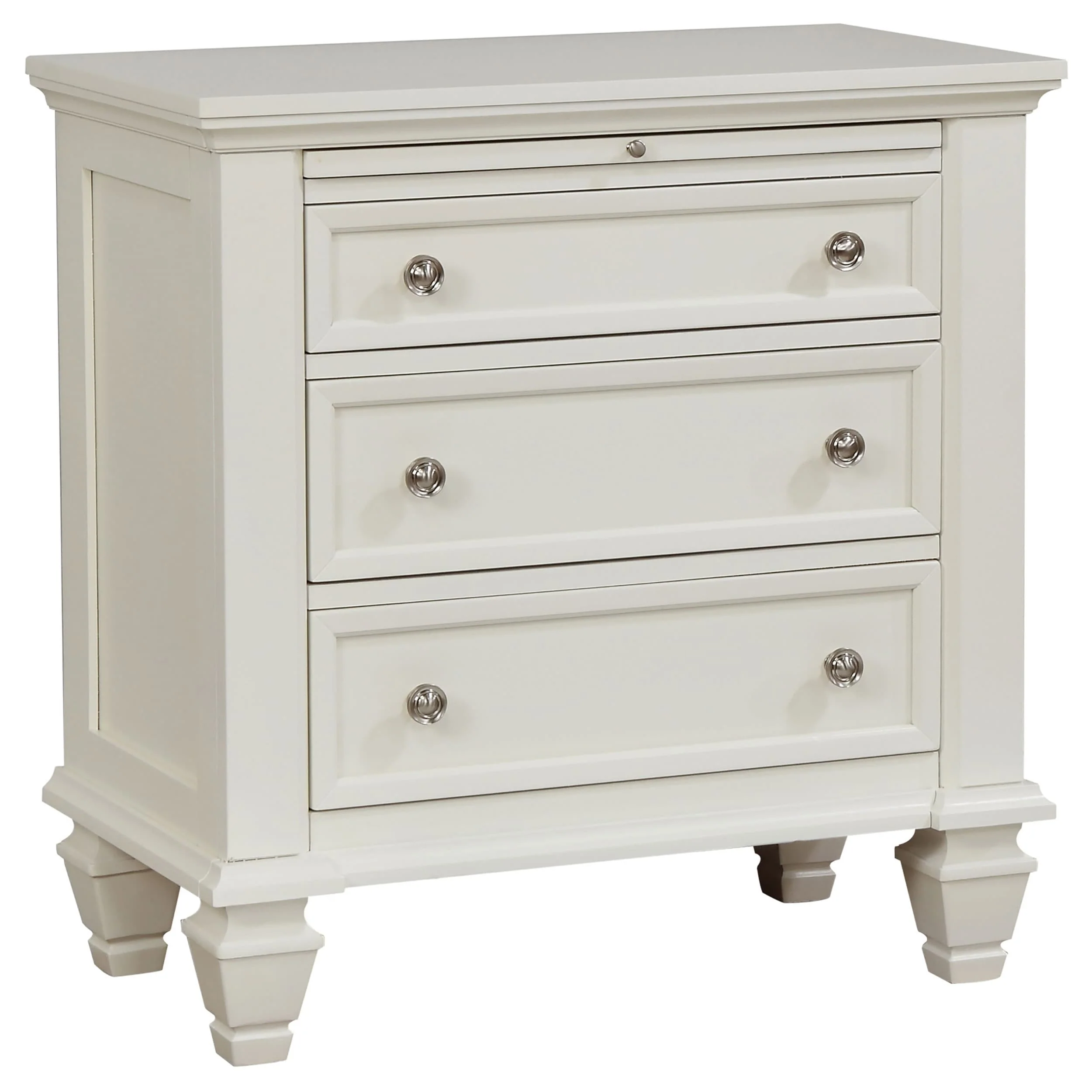 Sandy Beach Coastal 3-drawer Wood Nightstand