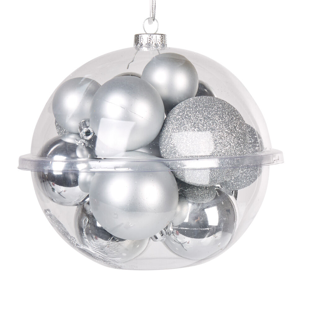 Boule de No&euml;l argentée x20