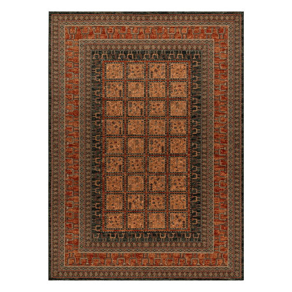 Dywan wełniany KASHQAI 4349 500 orientalny, ramka bordo 67x130 cm