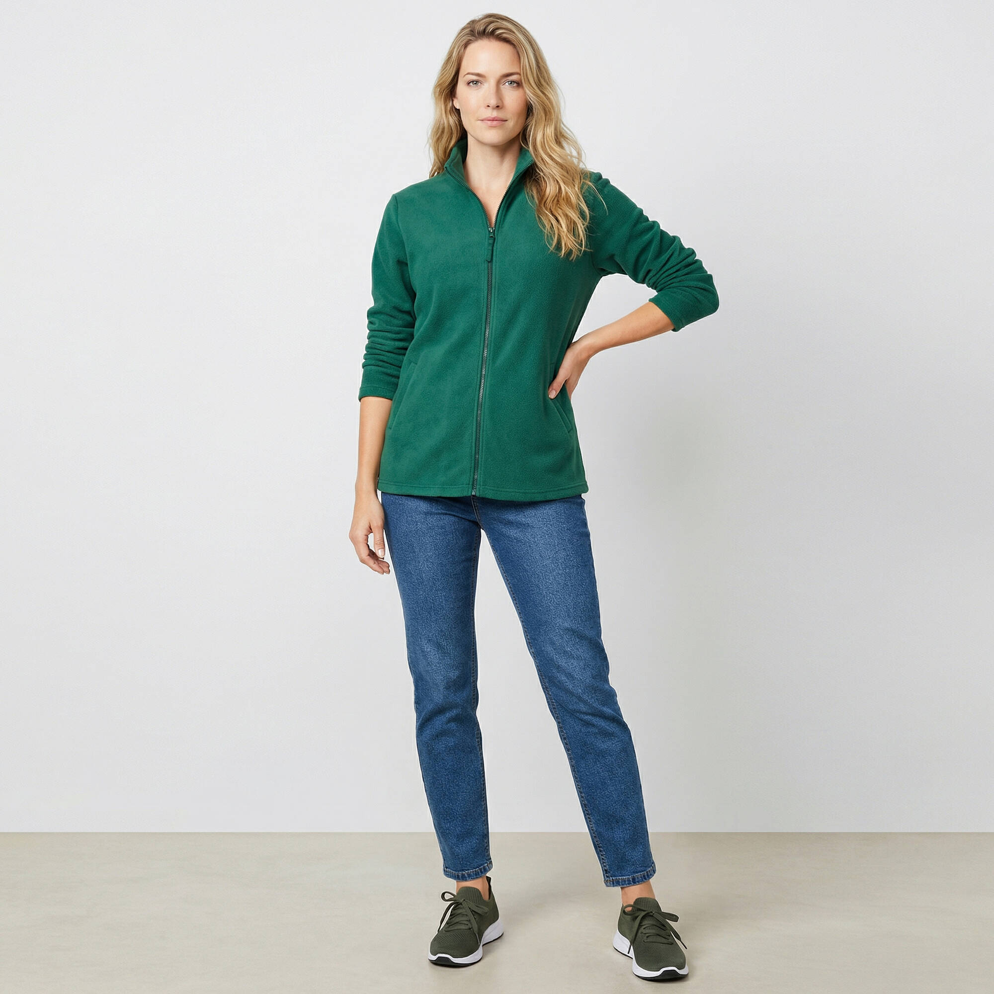 Veste zippée maille polaire, manches longues