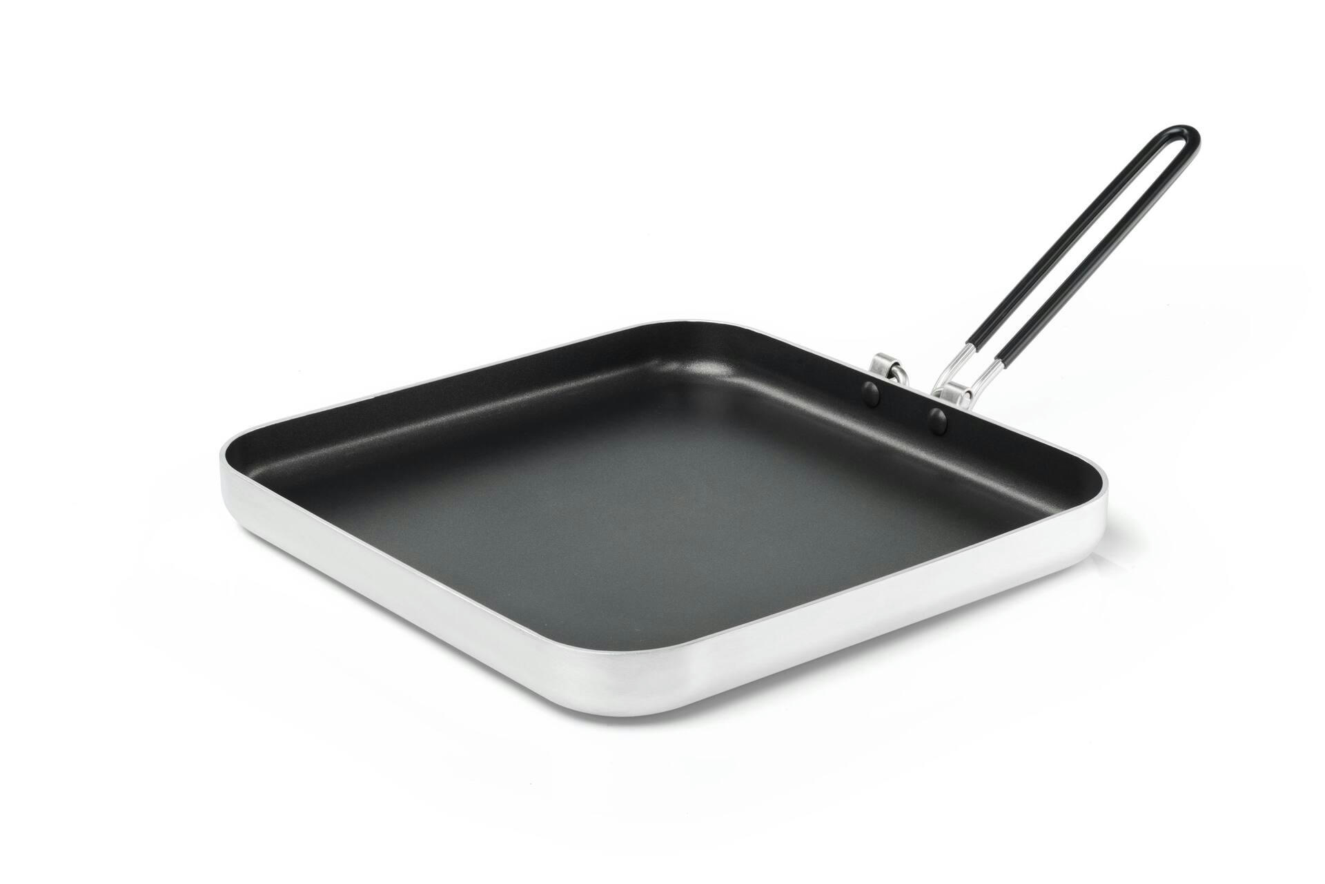GSI Outdoors Bugaboo Square Frypan, Folding Handle, Non-Stick, Aluminum