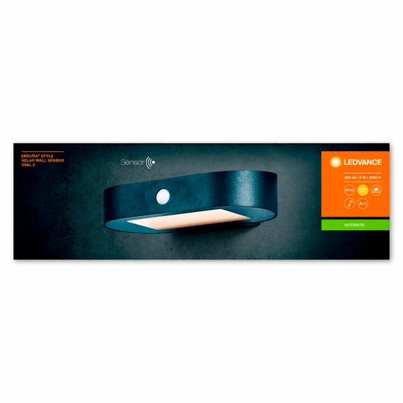 Außenwandleuchte mit Sensor »Endura Style solar WALL Sensor«, Schwarz, 4,00 W