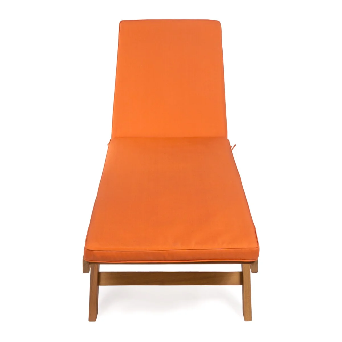 Lagunan 77.56x23.62 Modern Classic Adjustable Acacia Wood Chaise Outdoor Lounge Chair with Cushion & Wheels, by JONATHAN Y