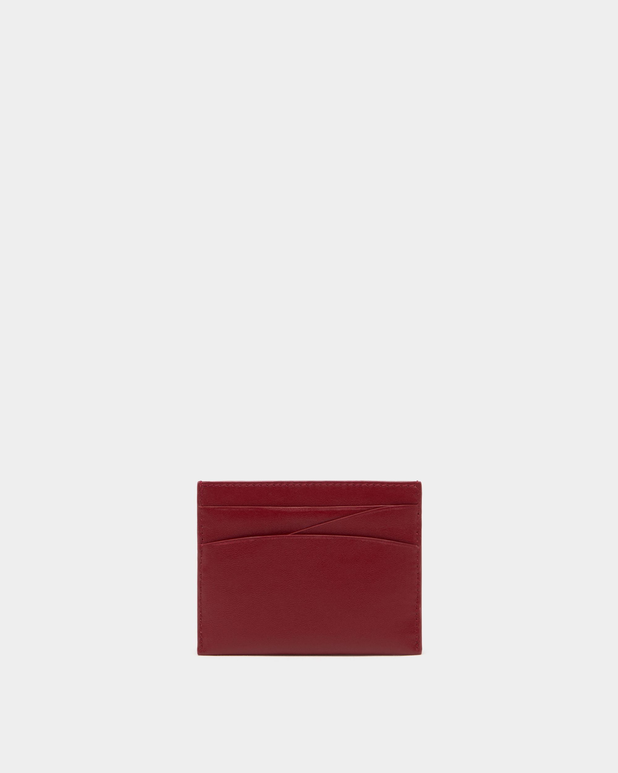 Bally Essential Kartenetui aus rubinrotem Leder