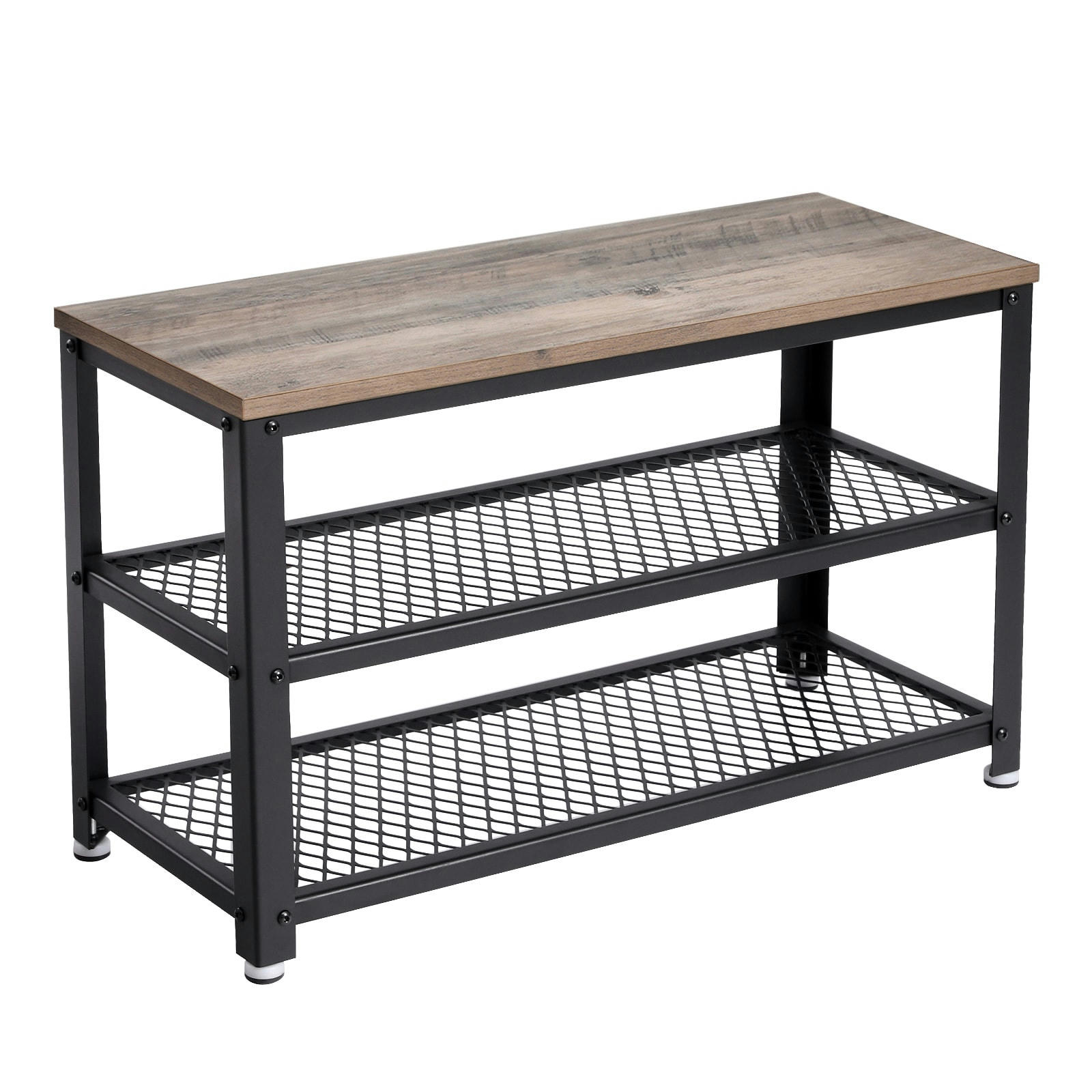 - Banc à chaussures 73 x 30 x 45 cm Cadre en Acier Grège et Noir