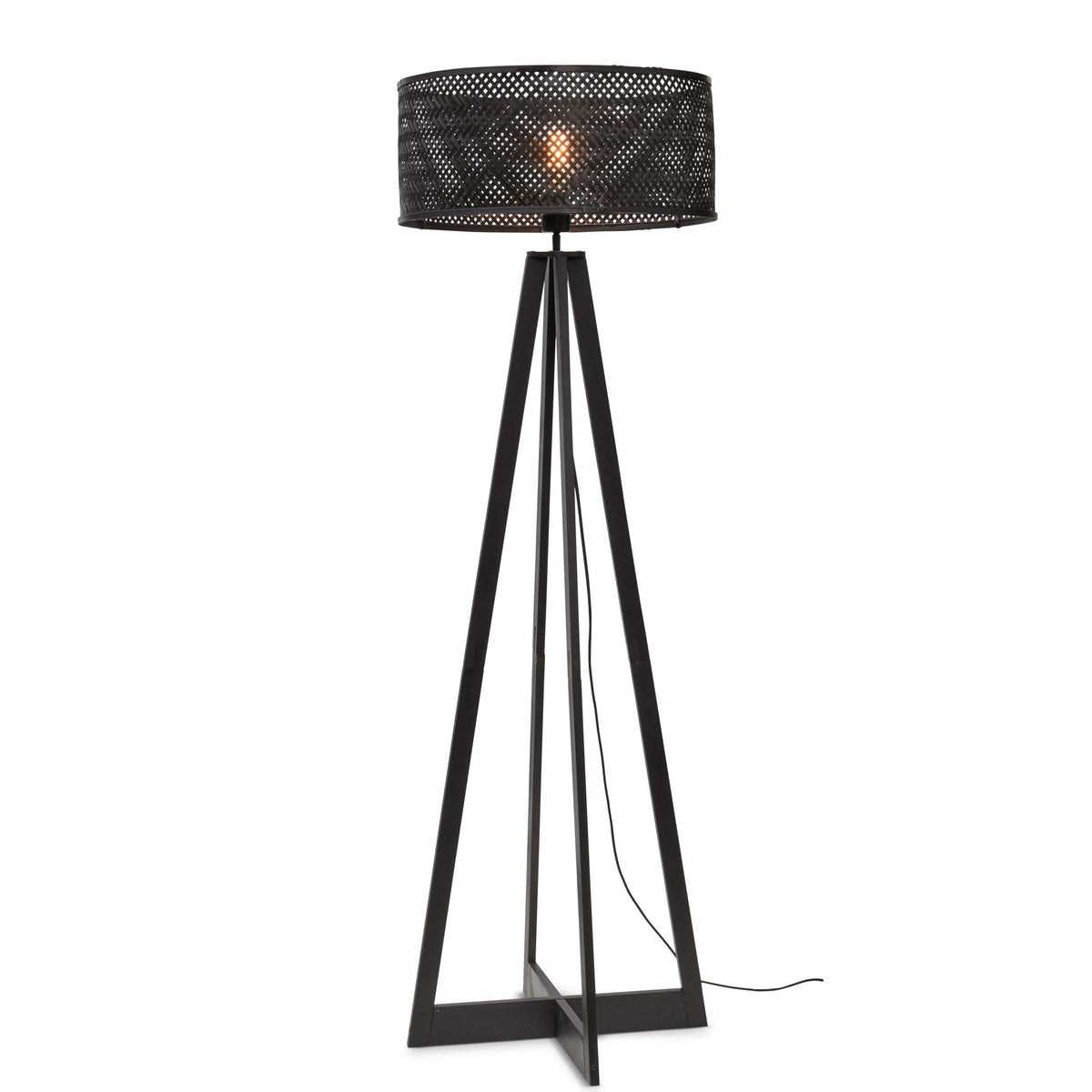 GOOD&MOJO vloerlamp Java - zwart - Ø50cm