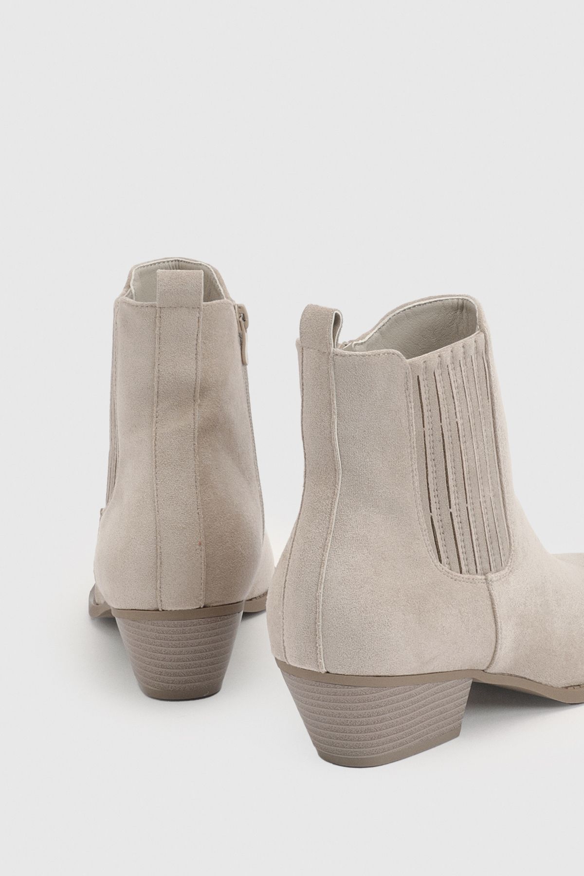 Oasis Debbie Faux Suede Covered Gusset Western Ankle Boots