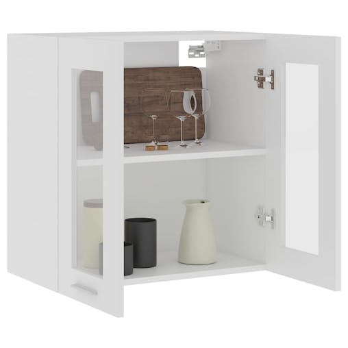 NNEVL Hanging Glass Cabinet White 60x31x60 cm Chipboard