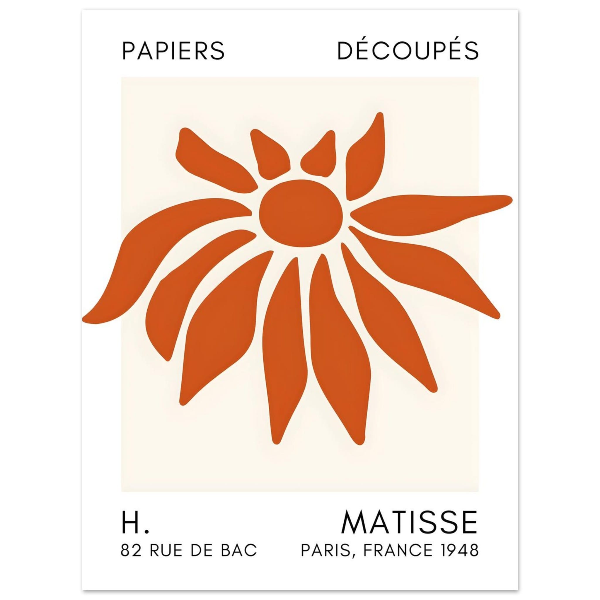 Artfulprints Poster Matisse – Deep sea dance orange  - 30x40 cm - Oranje