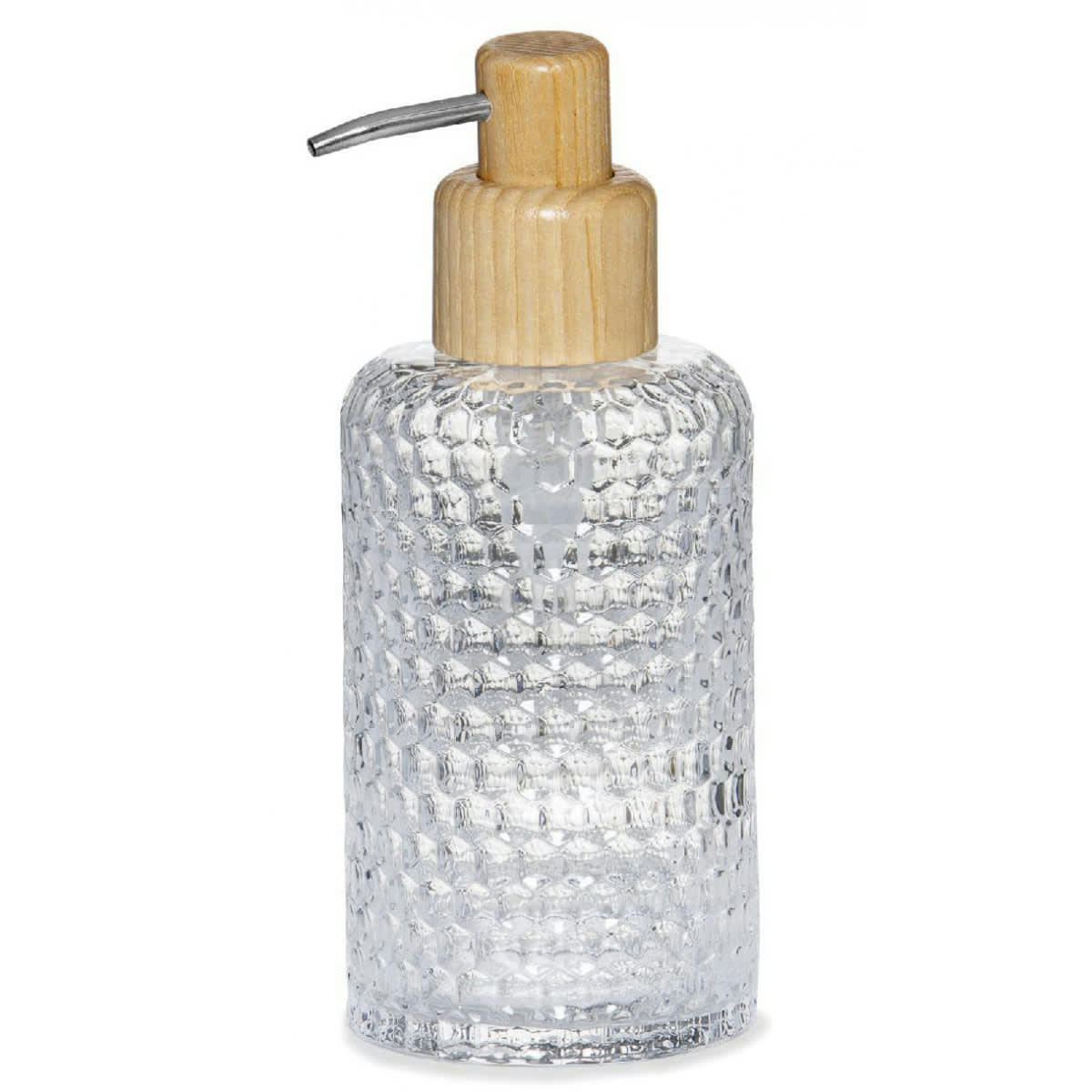 TAILLÉ - Distributeur de savon en verre taillé et bois