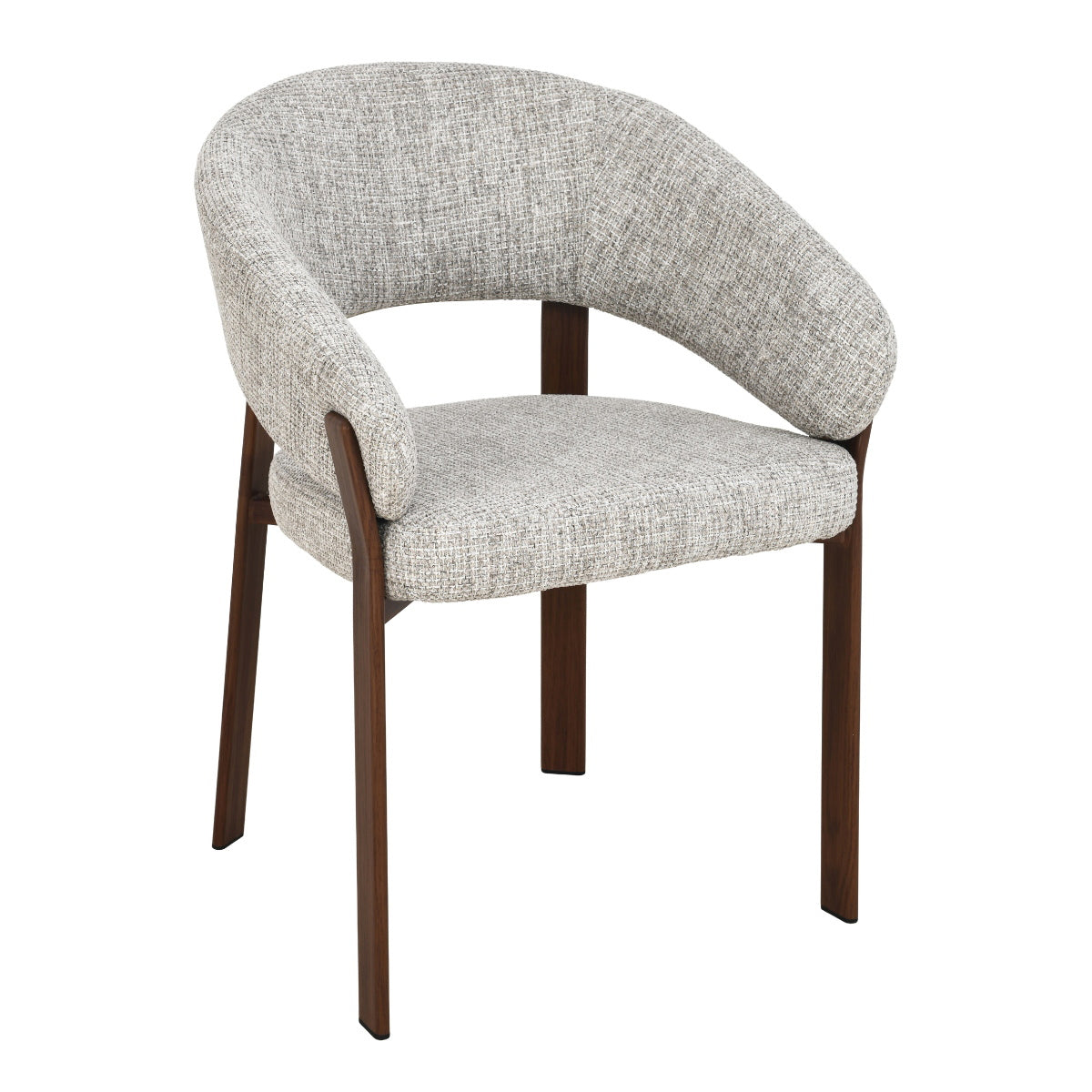 DÉJA Living Eetkamerstoel Chera - Beige/Walnoot - Set van 2