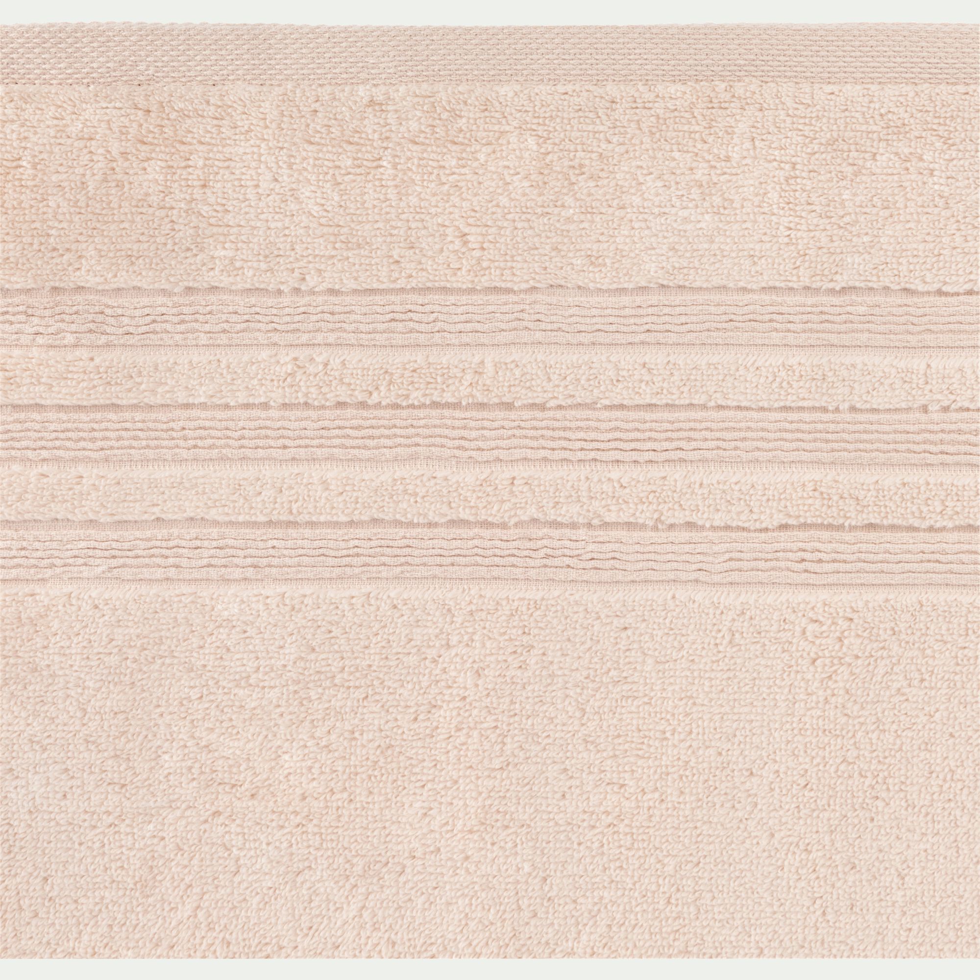 NOUN - Lot de 2 serviettes invité bouclette en coton - rose grège 30x50cm