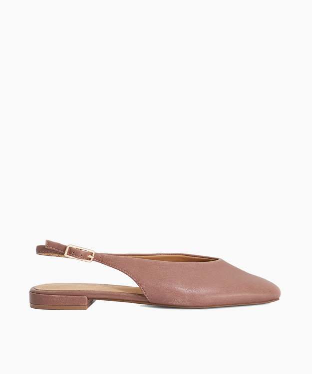 Heartbeat Dark Pink - Leather Slingback Ballet Flats