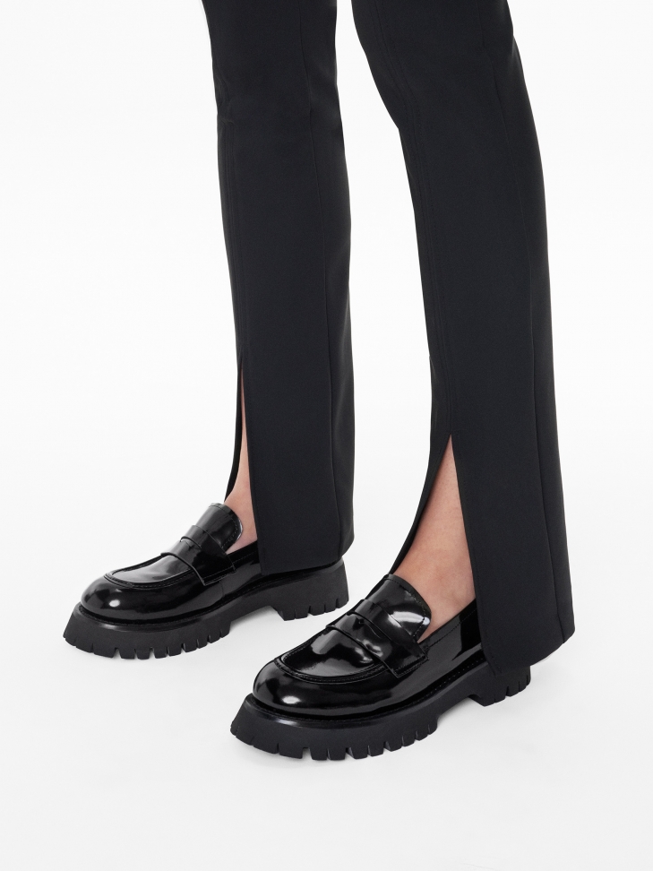 Ladies’ black leather loafers