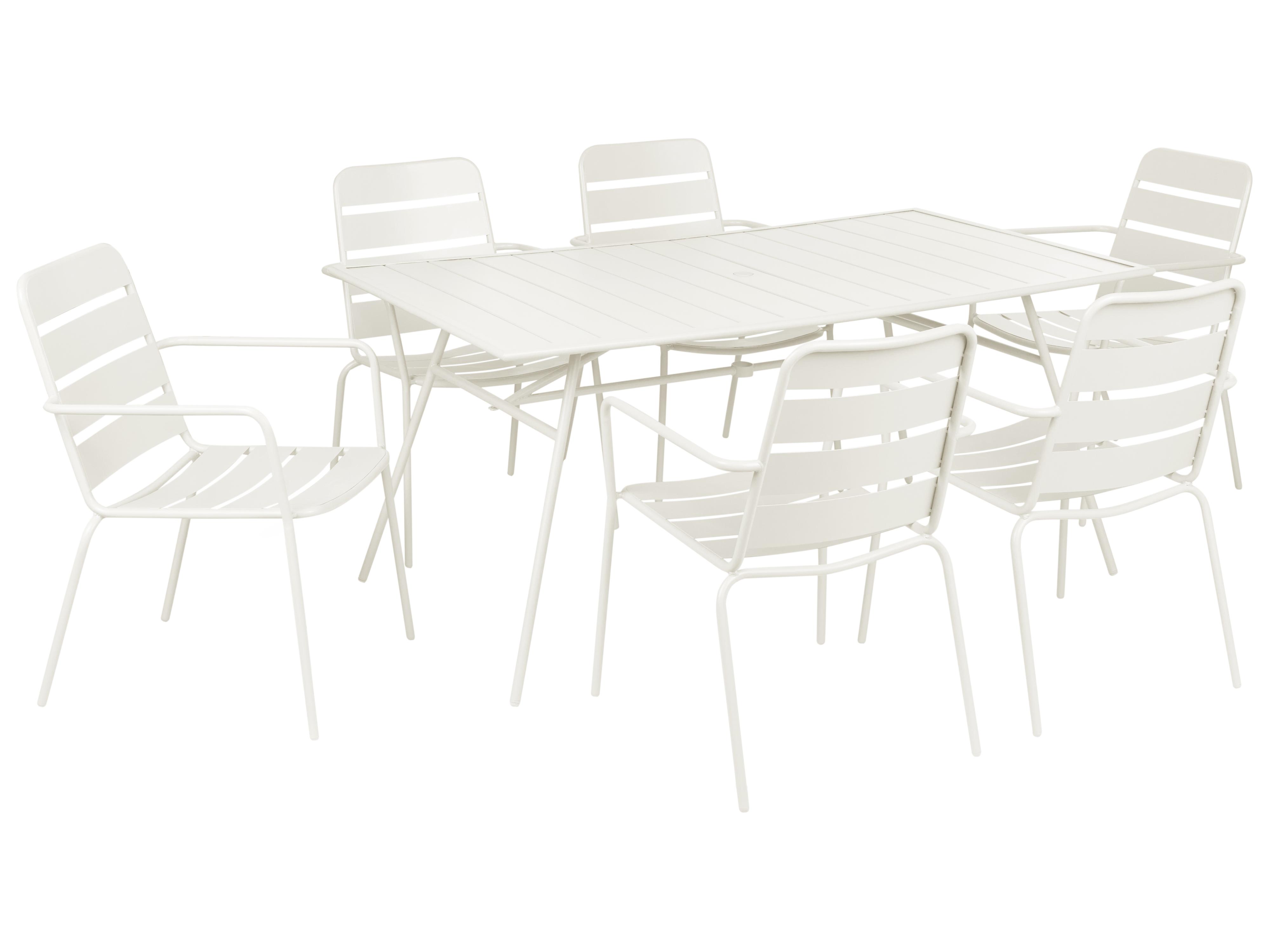 Garden Dining Set 6 Seater TERENZO Metal Light Beige