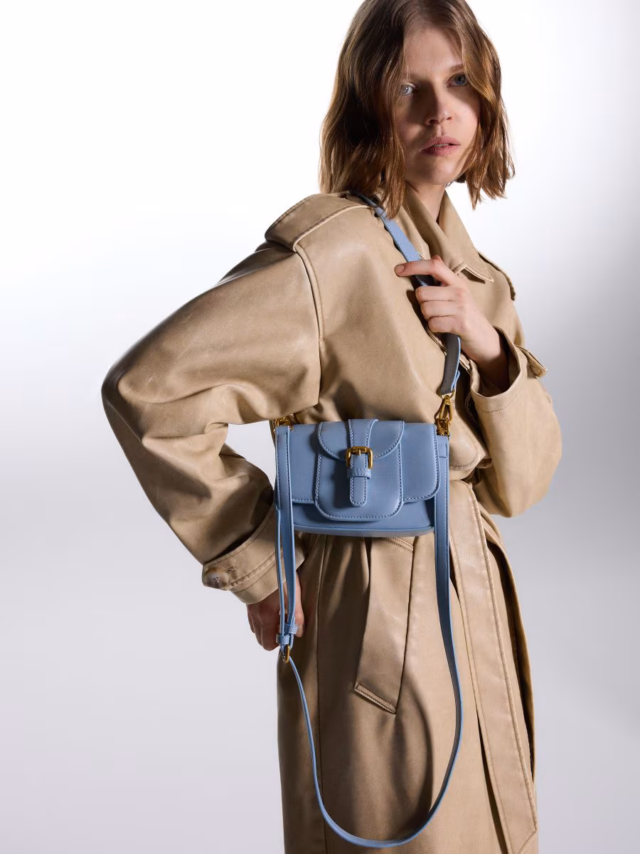 Crossbody Bag With Decorative Buckle