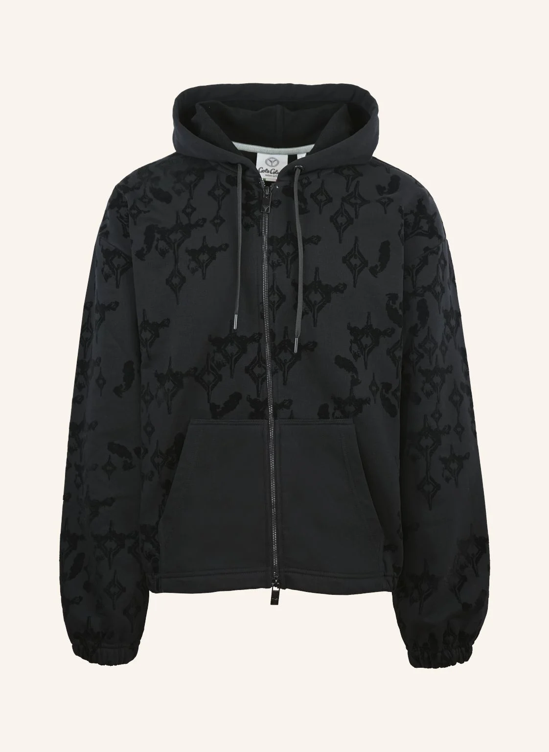 CARLO COLUCCI Kapuzensweatjacke mit Flockprint - Soft Impact FLENGER