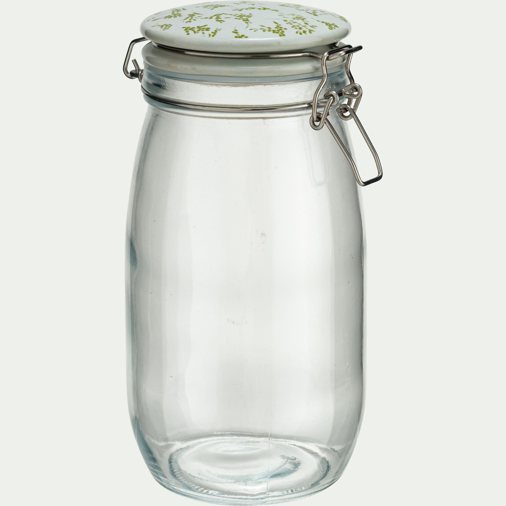 BAIA - Bocal en verre avec couvercle en céramique 1,5L - transparent
